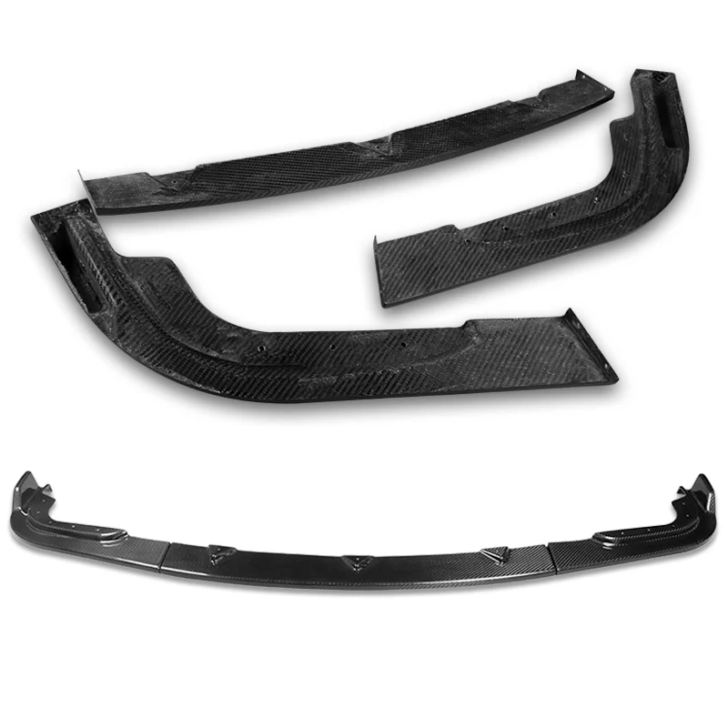 For 2008-2013 Infiniti G37 Coupe Real Carbon Fiber Front Bumper Body Splitter Spoiler Lip 3PCS - Image 4