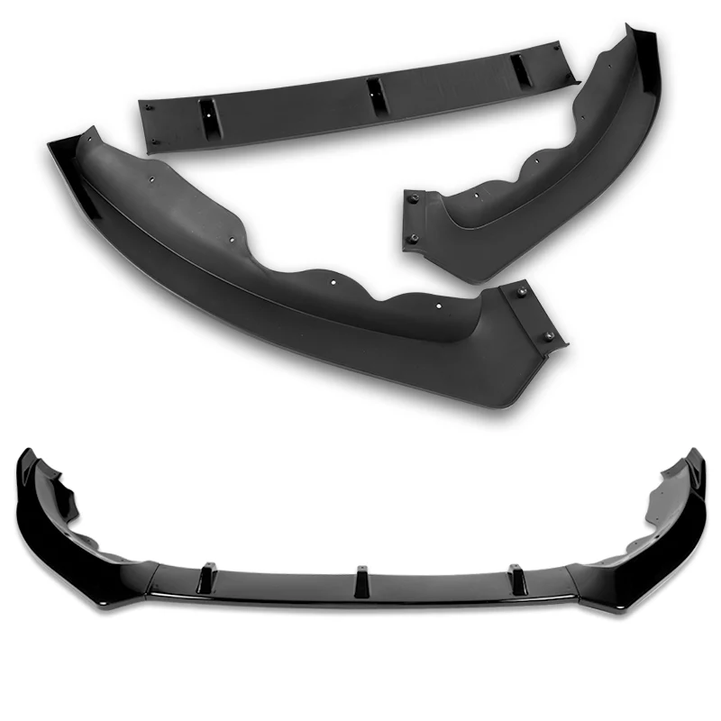 For 2013-2016 Ford Fusion Mondeo Painted Black Front Bumper Body Splitter Spoiler Lip 3PCS - Image 3
