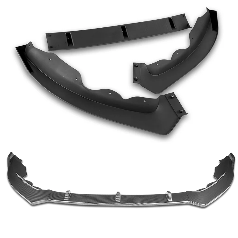 For 2013-2016 Ford Fusion Mondeo Carbon Look Front Bumper Body Splitter Spoiler Lip 3PCS - Image 3