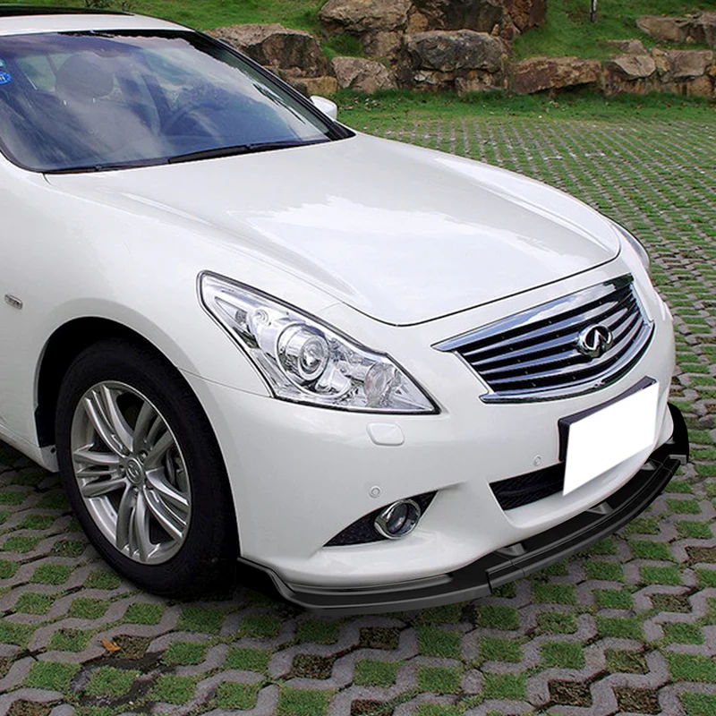For 2010-2013 Infiniti G37 Sedan 4DR Matte Black JDM Front Bumper Body Splitter Spoiler Lip 3PCS - Image 5