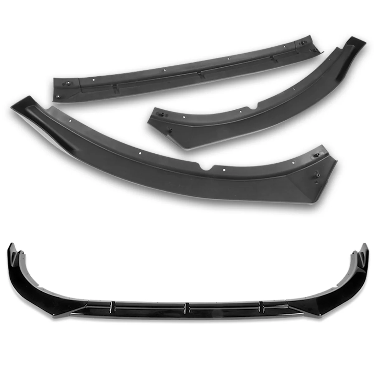 For 2014-2015 Kia Optima STP-Style Painted Black Front Bumper Body Splitter Spoiler Lip 3PCS - Image 3