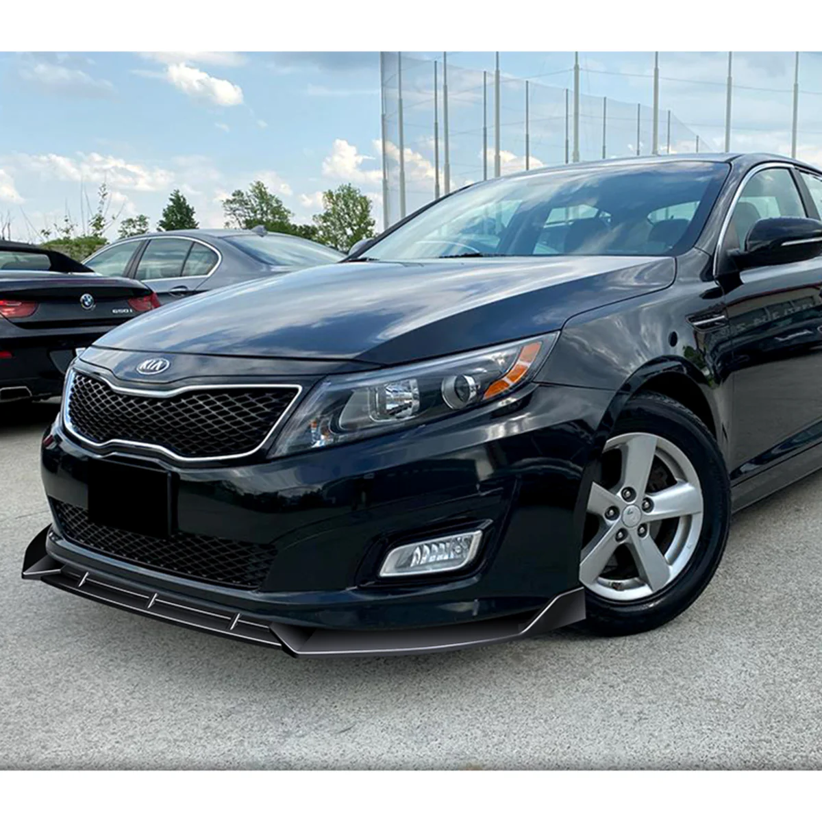 For 2014-2015 Kia Optima STP-Style Painted Black Front Bumper Body Splitter Spoiler Lip 3PCS - Image 5