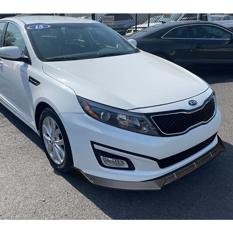 For 2014-2015 Kia Optima STP-Style Carbon Look Front Bumper Body Splitter Spoiler Lip 3PCS - Image 5