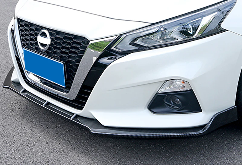 For 2019-2022 Nissan Altima Sedan Carbon Look Front Bumper Body Splitter Spoiler Lip 3PCS - Image 5