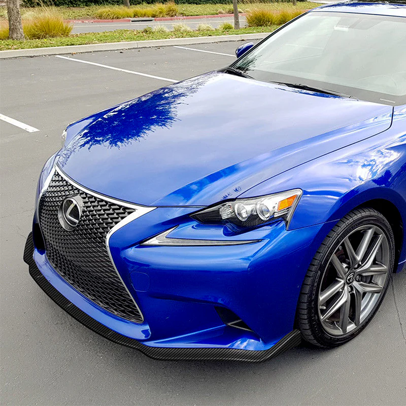 For 2014-2016 Lexus IS250 IS350 F-Sport JDM Carbon Look Front Bumper Body Splitter Spoiler Lip 3PCS - Image 5