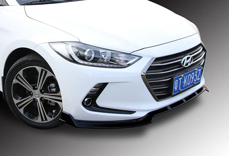 For 2017-2018 Hyundai Elantra Unpainted Matte Black Front Bumper Body Splitter Spoiler Lip 3PCS - Image 5