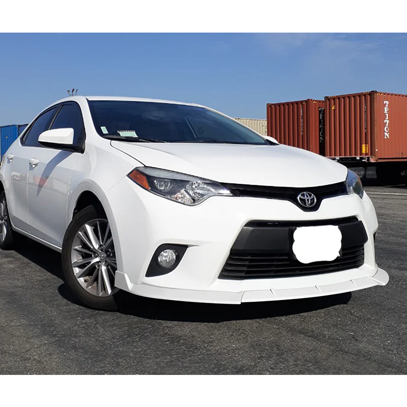 For 2014-2016 Toyota Corolla Base L/LE Model Painted White Front Bumper Body Splitter Spoiler Lip 3PCS - Image 5