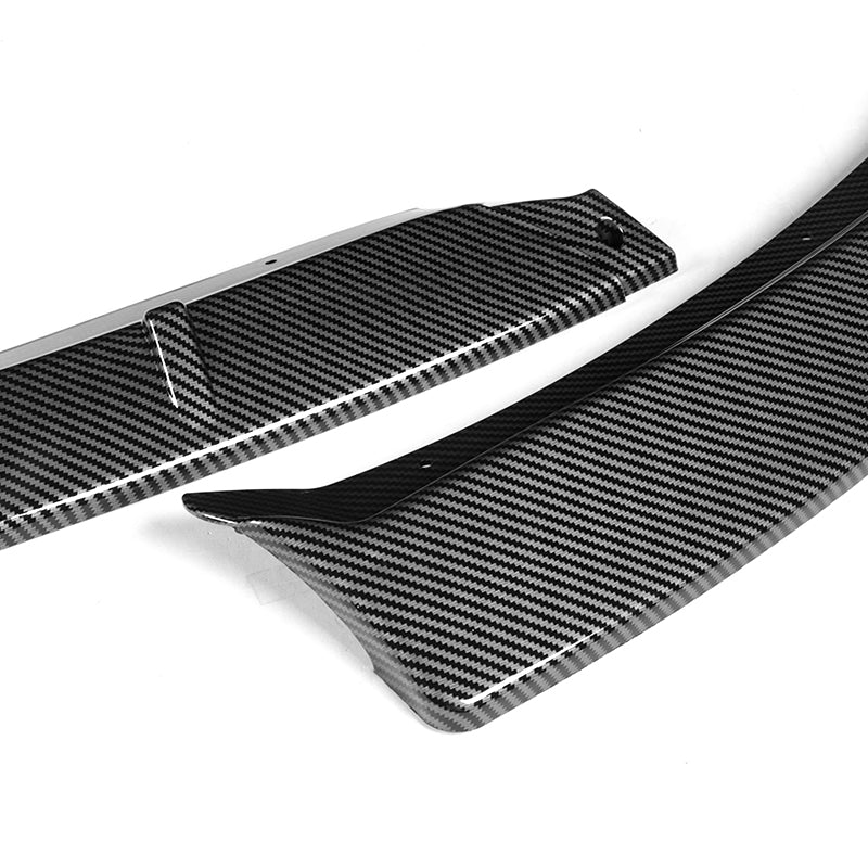 For 2014-2016 Toyota Corolla Base L/LE Model Carbon Look Front Bumper Body Splitter Spoiler Lip 3PCS - Image 2