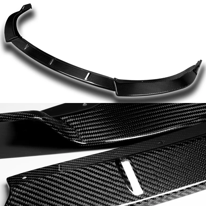 For 2014-2016 Toyota Corolla Base L/LE Model Carbon Fiber Front Bumper Body Splitter Spoiler Lip 3PCS - Image 2