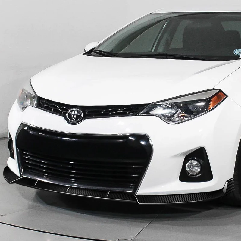 For 2014-2016 Toyota Corolla Base L/LE Model Carbon Fiber Front Bumper Body Splitter Spoiler Lip 3PCS - Image 5