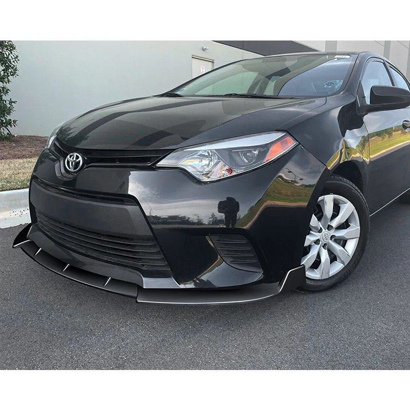 For 2014-2016 Toyota Corolla Base L/LE Model Painted Black Front Bumper Body Splitter Spoiler Lip 3PCS - Image 5