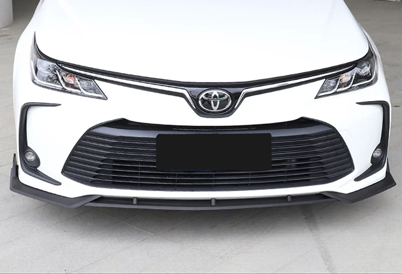 For 2020-2021 Toyota Corolla L / XLE Unpainted Matte Black Front Bumper Body Splitter Spoiler Lip 3PCS - Image 5