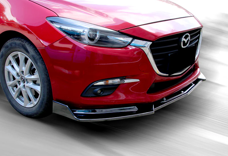 For 2014-2018 Mazda 3 Axela Painted Black Front Bumper Body Splitter Spoiler Lip 3PCS - Image 5