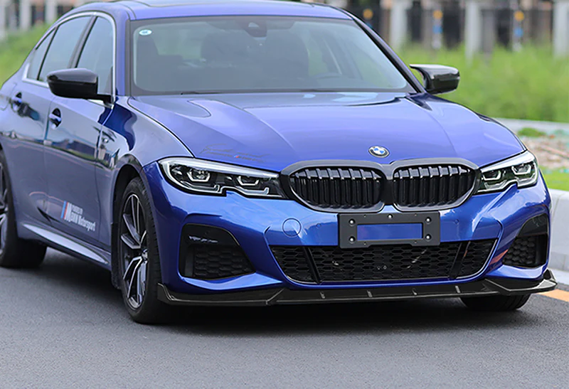 For 2019-2022 BMW G20 M-Sport M340i Unpainted Matte Black Front Bumper Body Splitter Spoiler Lip 3PCS - Image 5