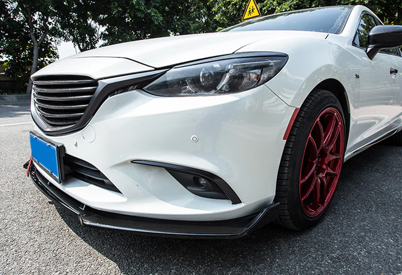For 2014-2018 Mazda6 Mazda 6 Painted Black Front Bumper Body Splitter Spoiler Lip 3PCS - Image 5