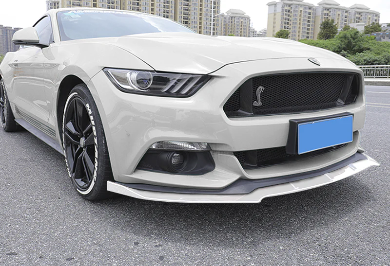 For 2015-2017 Ford Mustang Painted White Front Bumper Body Splitter Spoiler Lip 3PCS - Image 5