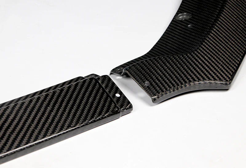 For 2015-2017 Ford Mustang Real Carbon Fiber Front Bumper Body Splitter Spoiler Lip 3PCS - Image 2