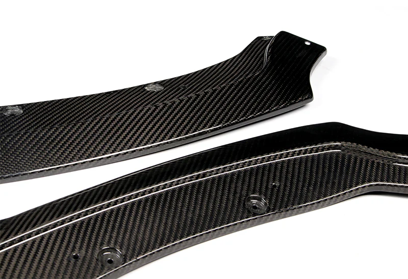 For 2015-2017 Ford Mustang Real Carbon Fiber Front Bumper Body Splitter Spoiler Lip 3PCS - Image 4