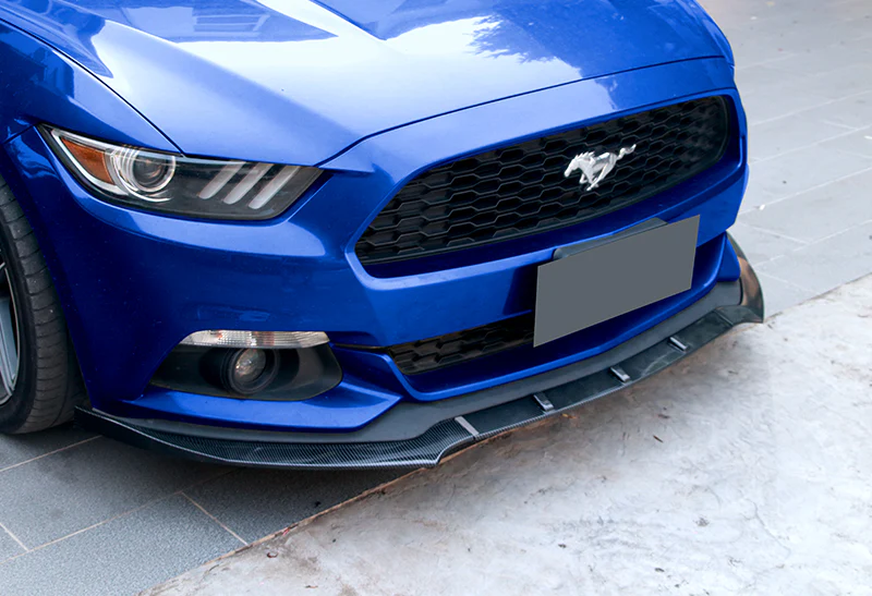 For 2015-2017 Ford Mustang Real Carbon Fiber Front Bumper Body Splitter Spoiler Lip 3PCS - Image 5