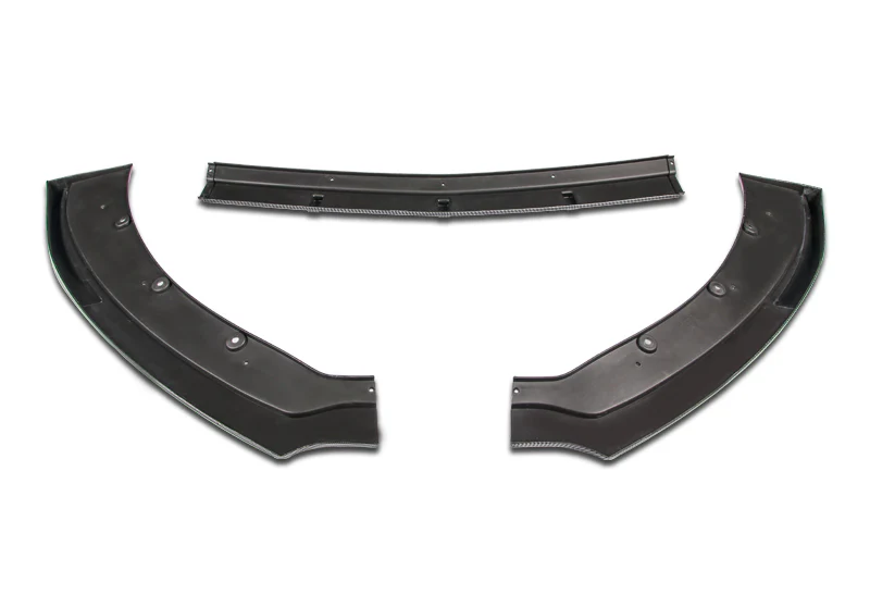 For 2015-2017 Ford Mustang Carbon Look Front Bumper Body Splitter Spoiler Lip 3PCS - Image 3