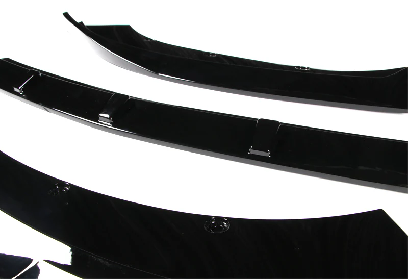 For 2015-2017 Ford Mustang Painted Black Front Bumper Body Splitter Spoiler Lip 3PCS - Image 3