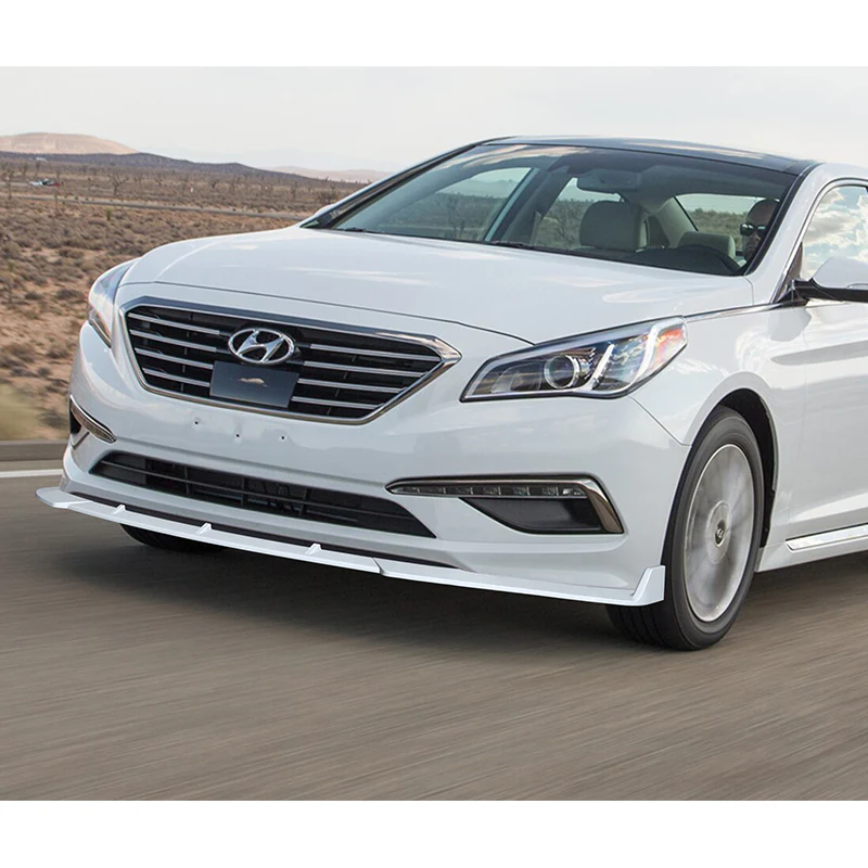 For 2015-2017 Hyundai Sonata STP-Style Painted White Front Bumper Body Splitter Spoiler Lip 3PCS - Image 5