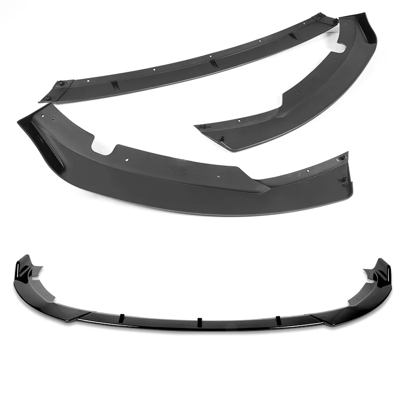 For 2015-2017 Hyundai Sonata STP-Style Painted Black Front Bumper Body Splitter Spoiler Lip 3PCS - Image 4
