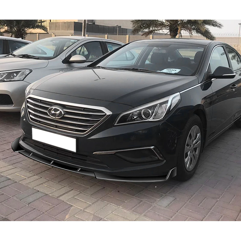 For 2015-2017 Hyundai Sonata STP-Style Painted Black Front Bumper Body Splitter Spoiler Lip 3PCS - Image 5