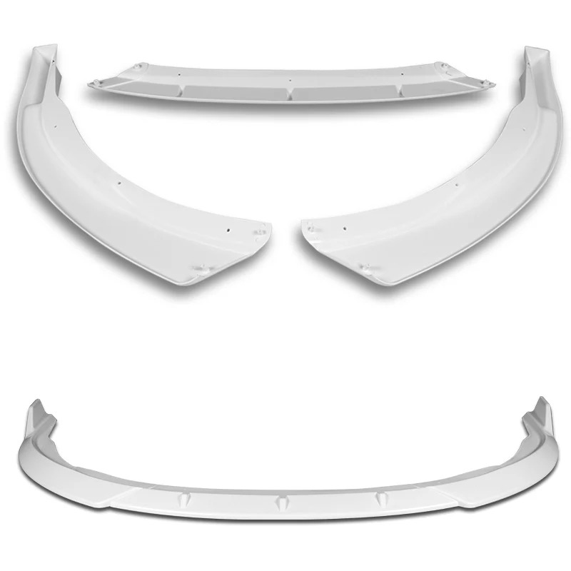 For 2015-2017 Toyota Camry STP-Style Painted White Front Bumper Body Splitter Spoiler Lip 3PCS - Image 4