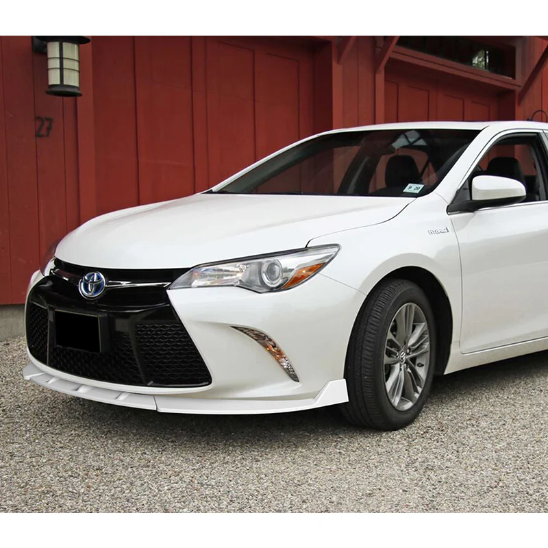 For 2015-2017 Toyota Camry STP-Style Painted White Front Bumper Body Splitter Spoiler Lip 3PCS - Image 5