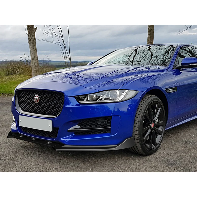 For 2016-2019 Jaguar XE STP-Style Matte Black Front Bumper Body Splitter Spoiler Lip 3PCS - Image 5
