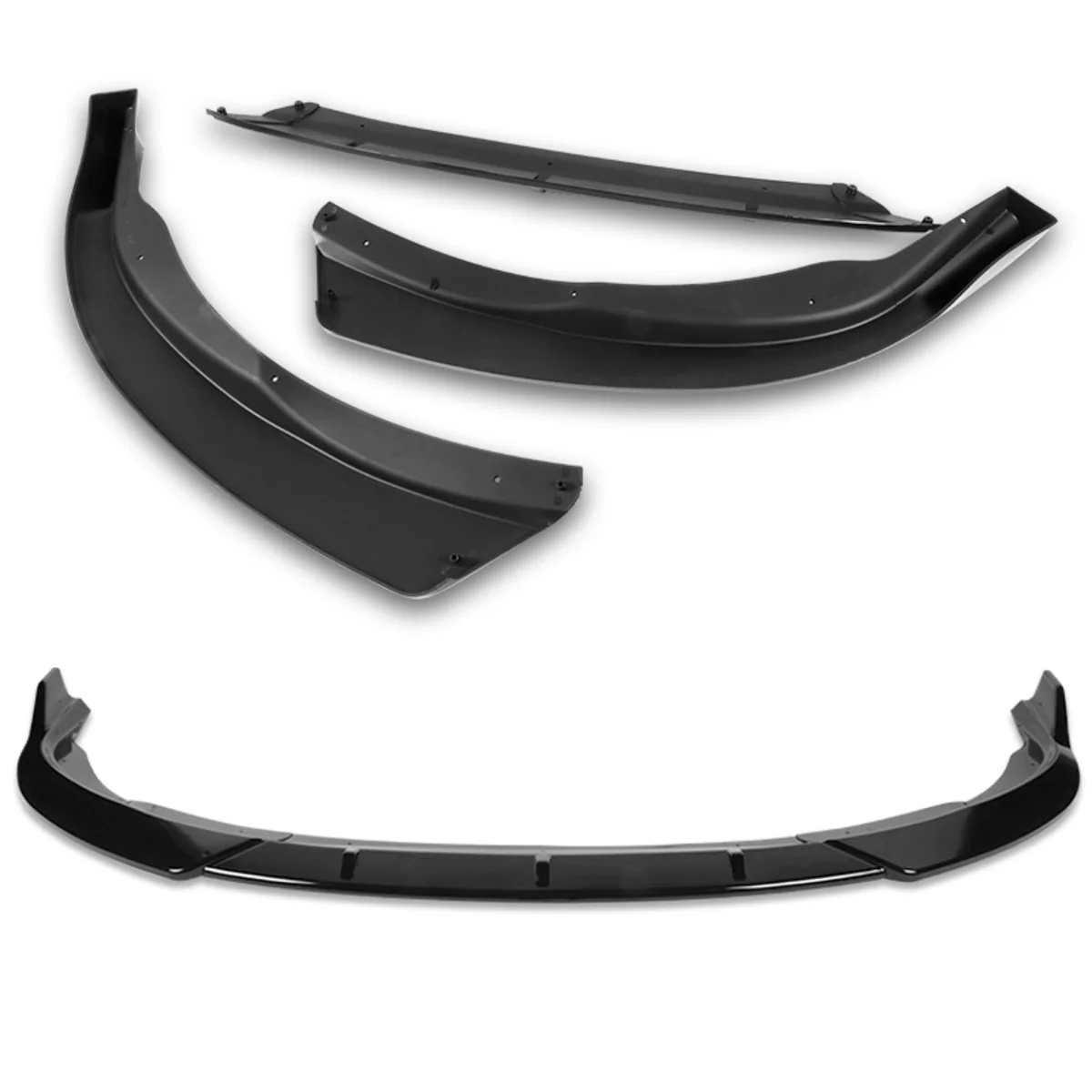 For 2015-2017 Toyota Camry STP-Style Painted Black Front Bumper Body Splitter Spoiler Lip 3PCS - Image 4