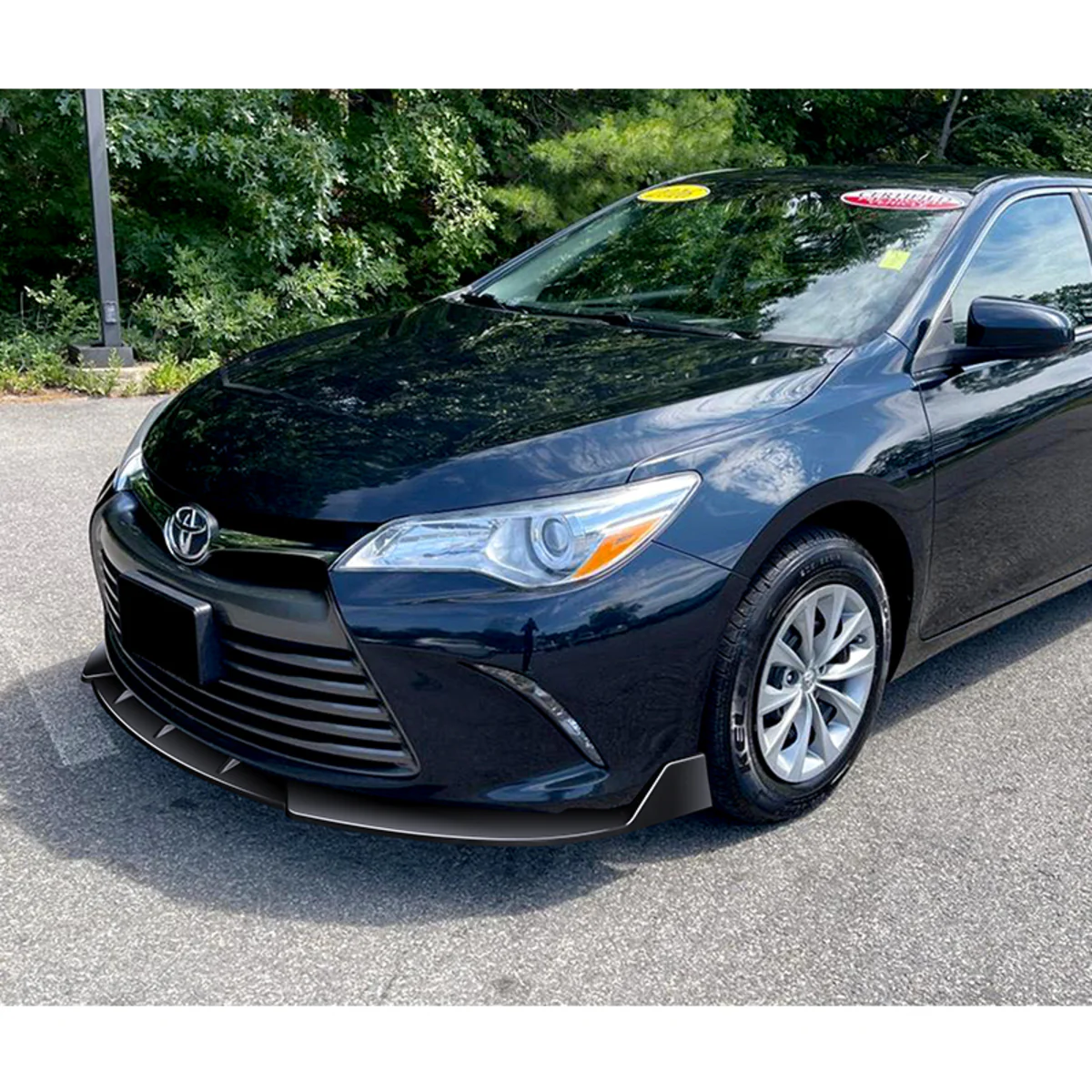 For 2015-2017 Toyota Camry STP-Style Painted Black Front Bumper Body Splitter Spoiler Lip 3PCS - Image 5