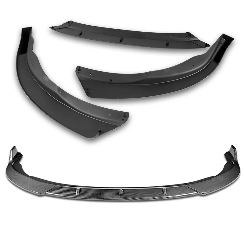 For 2015-2017 Toyota Camry STP-Style Carbon Look Front Bumper Body Splitter Spoiler Lip 3PCS - Image 4