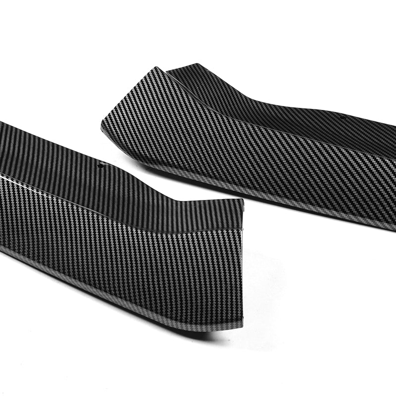 For 2015-2018 Cadillac ATS Carbon Look Front Bumper Body Splitter Spoiler Lip 3PCS - Image 2