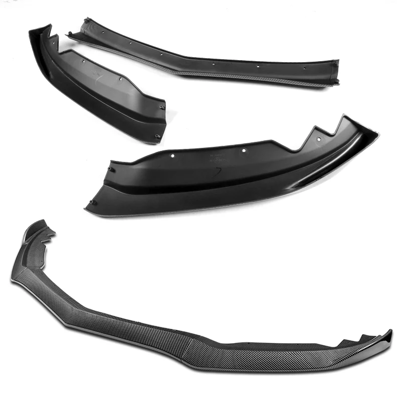 For 2015-2018 Cadillac ATS Carbon Look Front Bumper Body Splitter Spoiler Lip 3PCS - Image 4