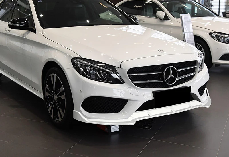 For 2015-2018 Mercedes W205 C-Class Painted White Front Bumper Body Splitter Spoiler Lip 3PCS - Image 5