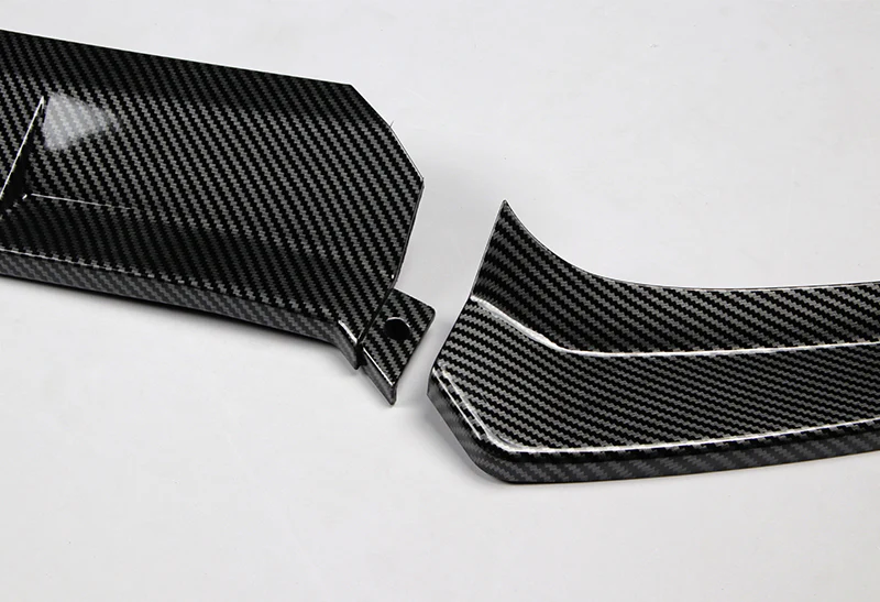 For 2015-2018 Mercedes W205 C-Class Carbon Look Front Bumper Body Splitter Spoiler Lip 3PCS - Image 2