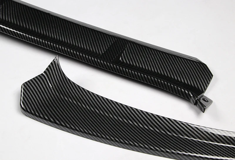 For 2015-2018 Mercedes W205 C-Class Carbon Look Front Bumper Body Splitter Spoiler Lip 3PCS - Image 3