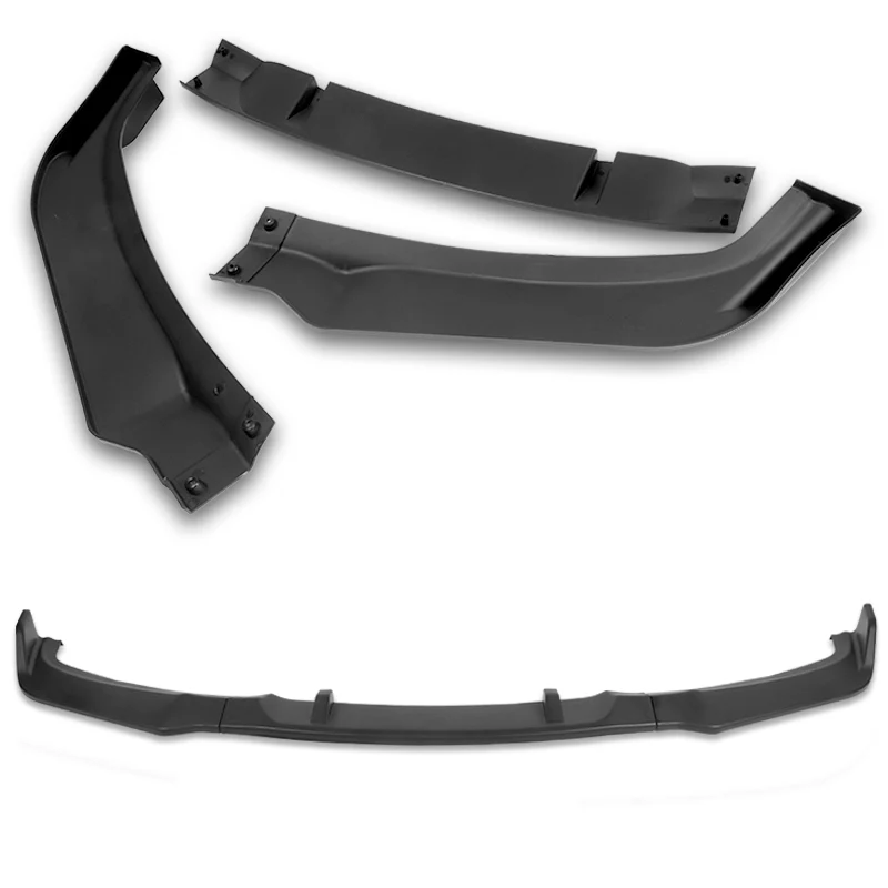 For 2006-2008 BMW E90 E91 3-Series H-Style Matte Black Front Bumper Body Splitter Spoiler Lip 3PCS - Image 4