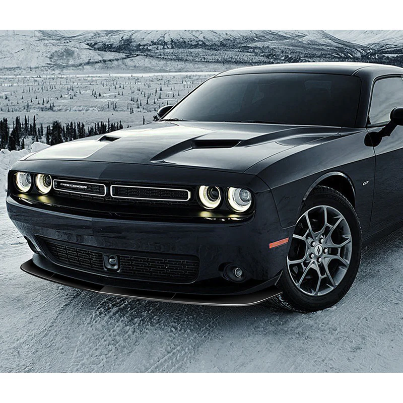 For 2015-2023 Dodge Challenger SXT Painted Black Front Bumper Body Splitter Spoiler Lip 3PCS - Image 5