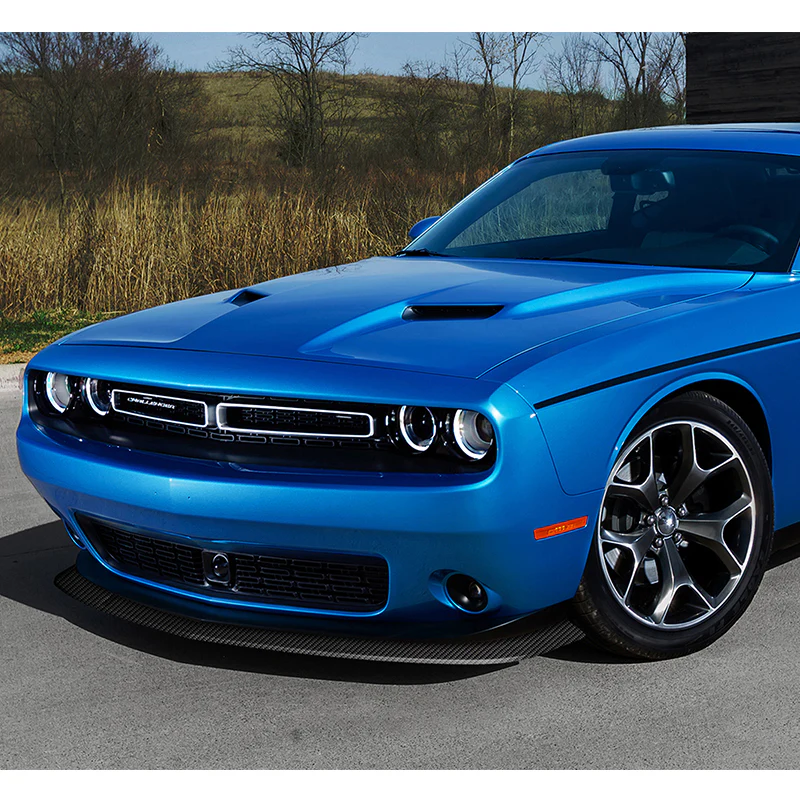 For 2015-2023 Dodge Challenger SXT Real Carbon Fiber Front Bumper Body Splitter Spoiler Lip 3PCS - Image 5