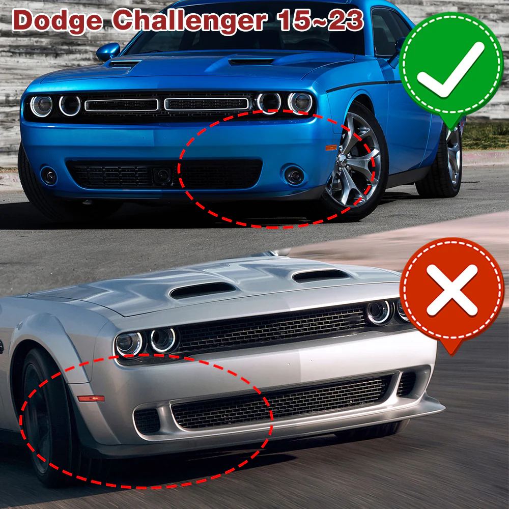 For 2015-2023 Dodge Challenger SXT Real Carbon Fiber Front Bumper Body Splitter Spoiler Lip 3PCS - Image 6