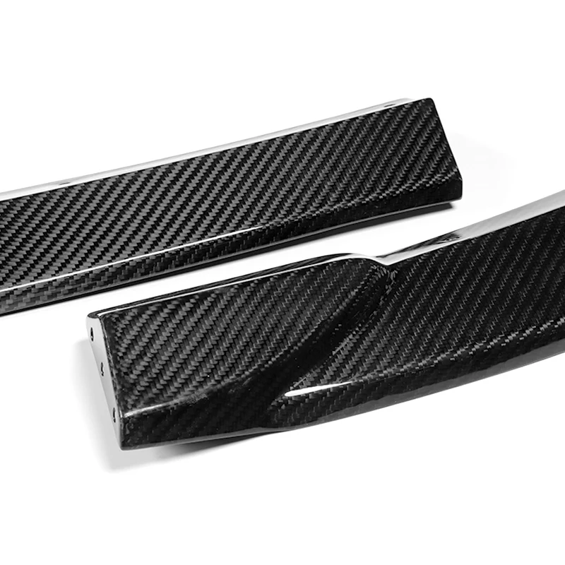 For 2011-2014 Mercedes C-Class Sport W204 Real Carbon Fiber Front Bumper Body Splitter Spoiler Lip 3PCS - Image 2