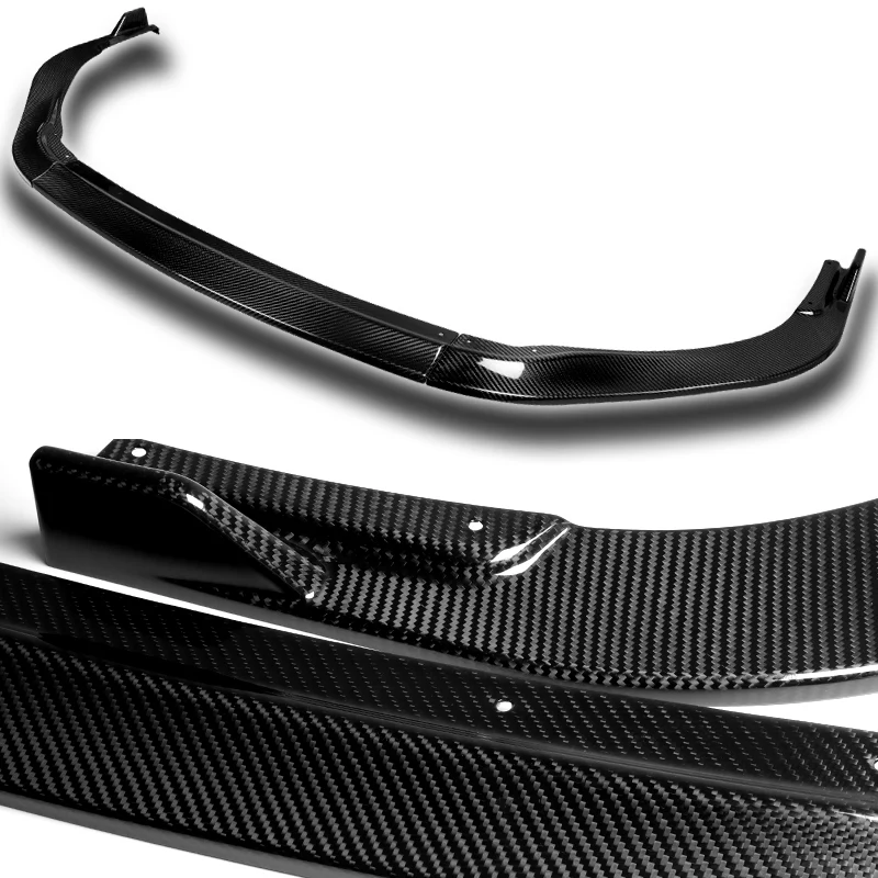 For 2016-2018 Lexus ES300H ES350 Carbon Fiber Front Bumper Body Splitter Spoiler Lip 3PCS - Image 2