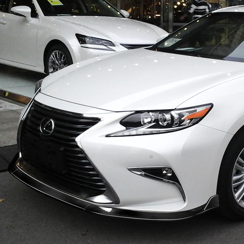 For 2016-2018 Lexus ES300H ES350 Carbon Fiber Front Bumper Body Splitter Spoiler Lip 3PCS - Image 5