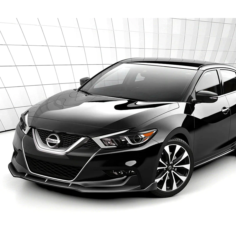 For 2016-2018 Nissan Maxima GT-Style Painted Black Front Bumper Body Splitter Spoiler Lip 3PCS - Image 5
