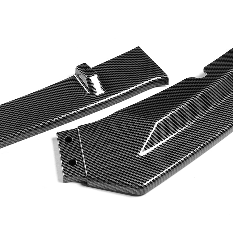 For 2016-2019 Jaguar XE STP-Style Carbon Look Front Bumper Body Splitter Spoiler Lip 3PCS - Image 2
