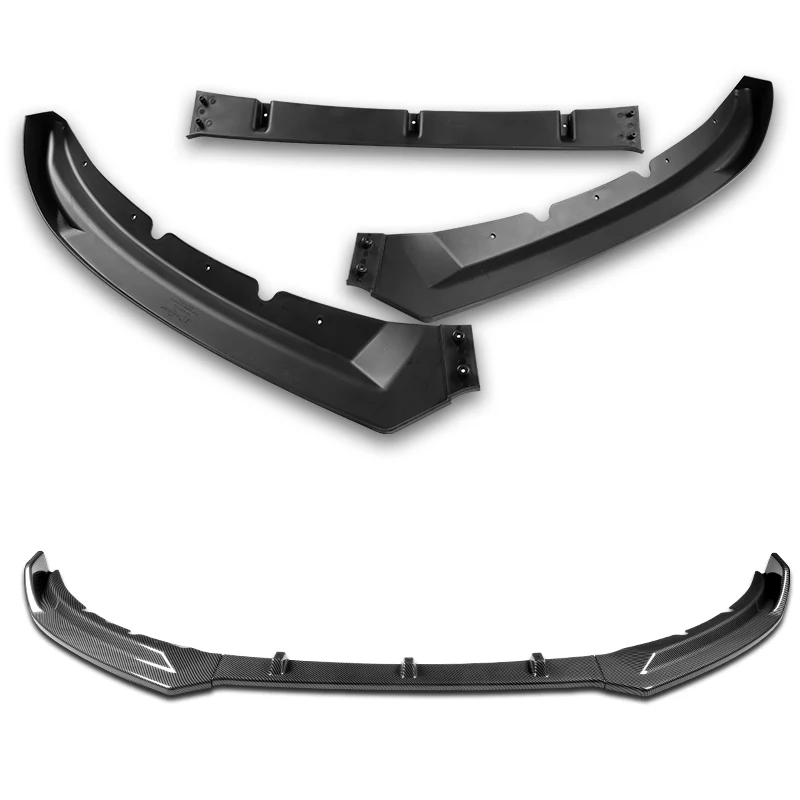 For 2016-2019 Jaguar XE STP-Style Carbon Look Front Bumper Body Splitter Spoiler Lip 3PCS - Image 4