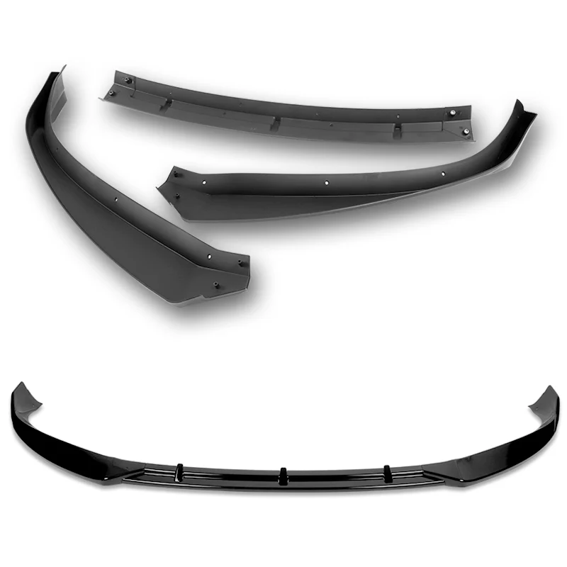 For 2016-2020 Tesla Model S STP-Style Painted Black Front Bumper Body Splitter Spoiler Lip 3PCS - Image 4